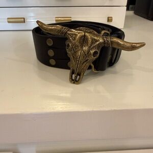 Kim White Steer Belt in black size M